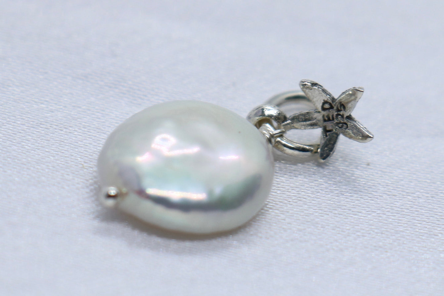 Starfish Pearl Charm Coin Silver Pendant Necklace