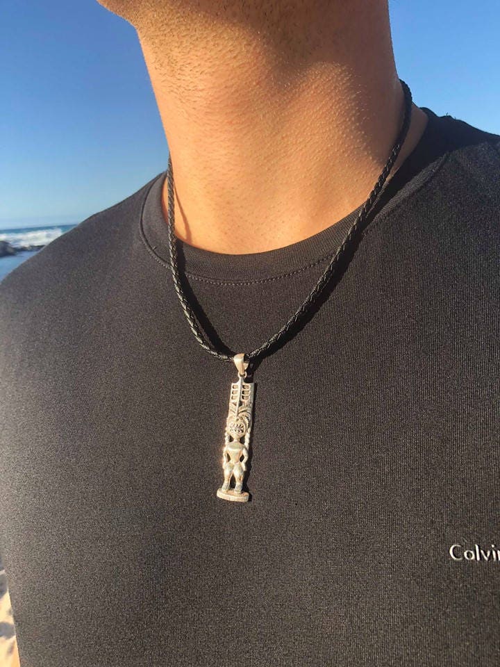 Hawaiian Tribal Tiki Pendant Necklace | Sterling Silver | Gift | Jewelry | Handmade | Unique