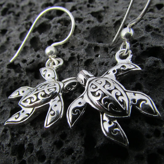 Turtle Earrings | Sterling Silver | Ocean | Beach | Gift | Jewelry | Handmade | Unique