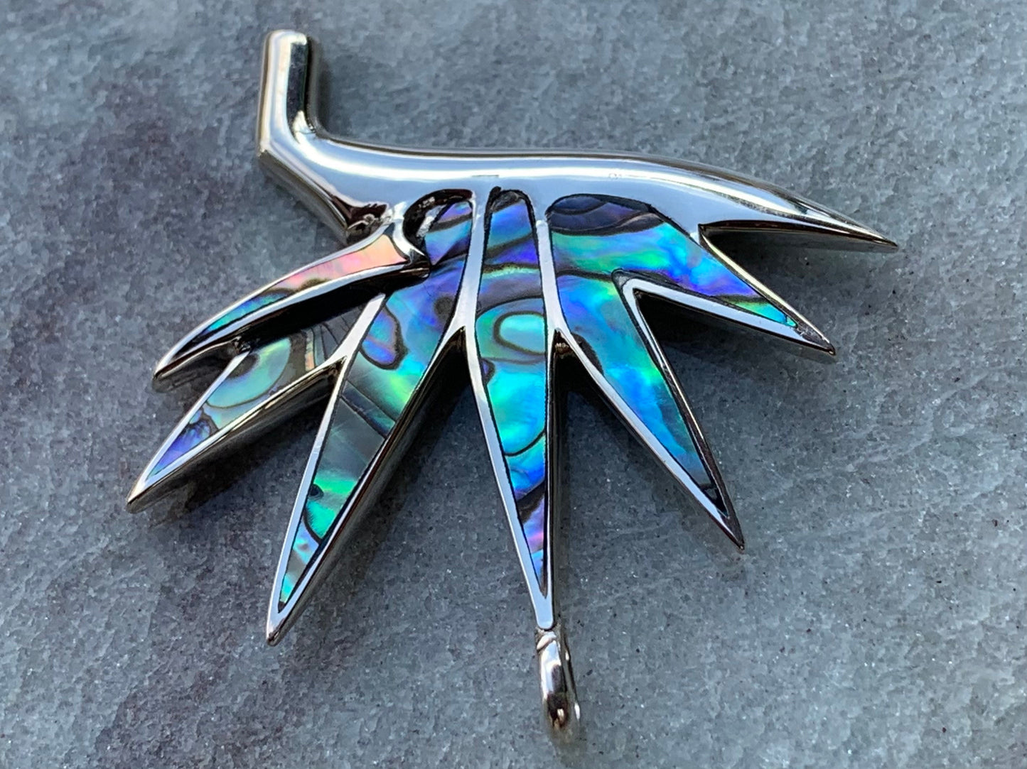 Bird of Paradise Flower Sterling Silver Necklace Pendant