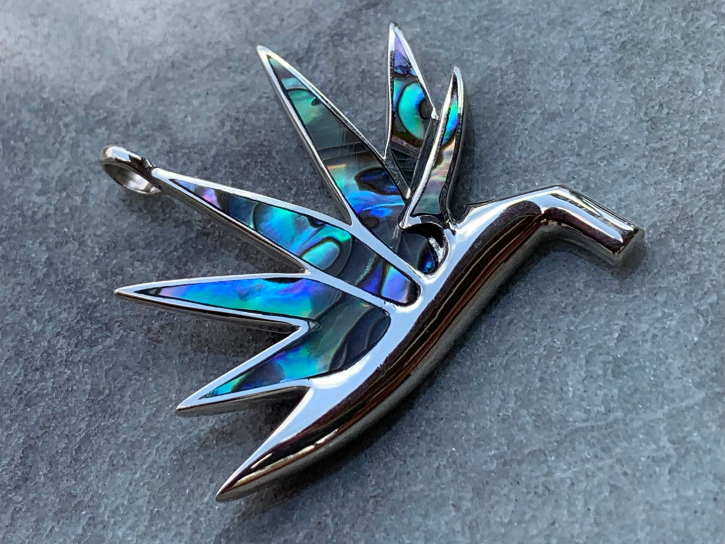 Bird of Paradise Flower Sterling Silver Necklace Pendant