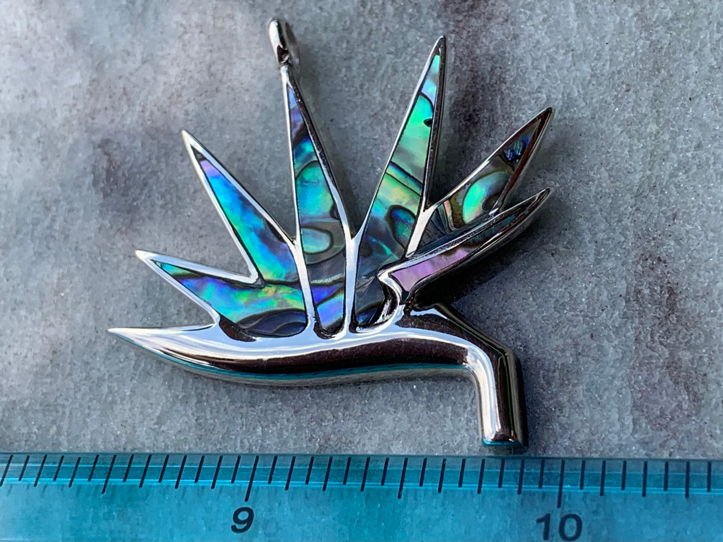 Bird of Paradise Flower Sterling Silver Necklace Pendant