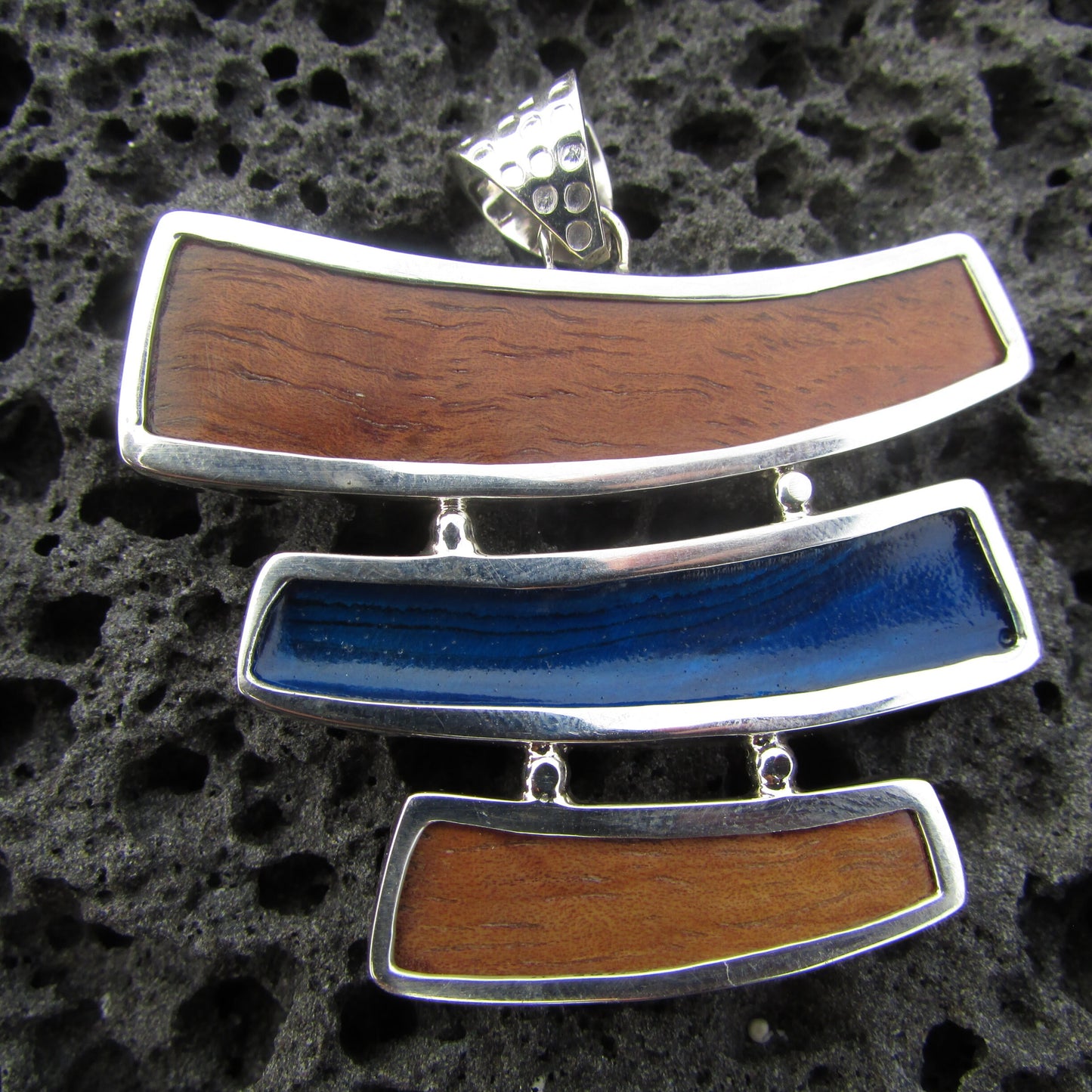 Zen Necklace Pendant | Koa Wood | Abalone Paua Shell | Sterling Silver | Gift | Jewelry | Handmade | Unique