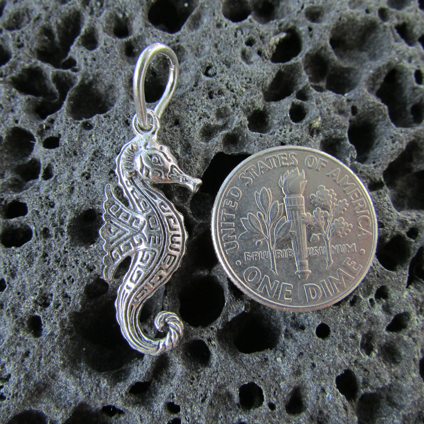 Seahorse Necklace Pendant Charm Mini | Sterling Silver | Ocean | Beach | Gift | Jewelry | Handmade | Unique